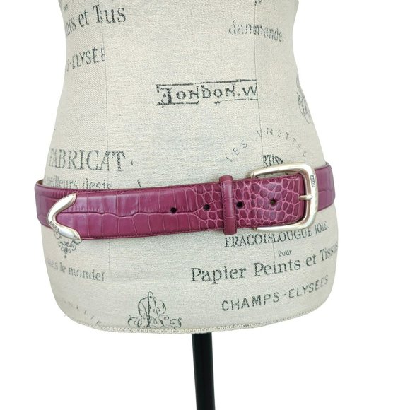 Ralph Lauren Accessories - Ralph Lauren Pink Croc Embossed Leather Belt